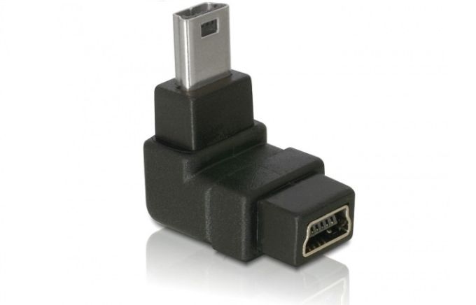 Delock USB mini 5pin papa - mama 90 fokos adapter (65097)