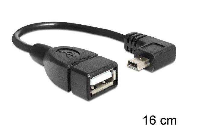 Delock USB micro B OTG, 90°-ban forgatott adapter (65474)