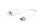 Gembird DisplayPort v.1.2 HDMI adapterkábel, 10cm, fehér, Gembird Displayport v1.2 male to HDMI female adapter, 10cm, white, c7479771, csatolakozó, fehér, 1 Display Port plug, 2 HDMI anya, DisplayPort v.1.2, Video resolution: up to 4K at 30 Hz, Chipset: