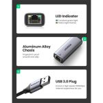 UGREEN Ethernet adapter 1 Gbit/s, szürke (50922)
