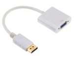 Gembird DisplayPort - VGA adapterkábel, fehér, A-DPM-VGAF-02-W, DisplayPort apa VGA anya adapter, DisplayPort male VGA female adapter, adapter, csatlakozó, átalakító, konverter