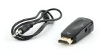AB-HDMI-VGA-02, HDMI-VGA és audio adapter, egy port, fekete, blister, AB-HDMI-VGA-02, HDMI kijelzőjű eszköz VGA bmenetű monitorhoz való csatlakoztatásához, VGA anya, HDMI apa, VGA female, VGA male, átalakító, csatlakozó