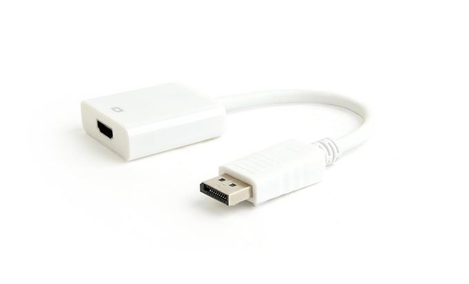 Gembird DisplayPort v.1.2 HDMI adapterkábel, 10cm, fehér (A-DPM-HDMIF-002-W)