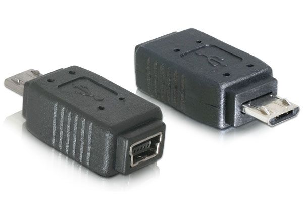 Delock Adapter USB 2.0 micro-B apa - mini USB 5pin anya