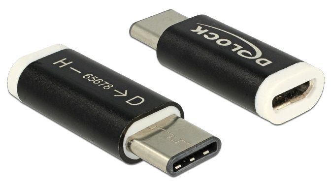 Delock USB-C - USB 2.0 micro átalakító adapter fekete (65678)