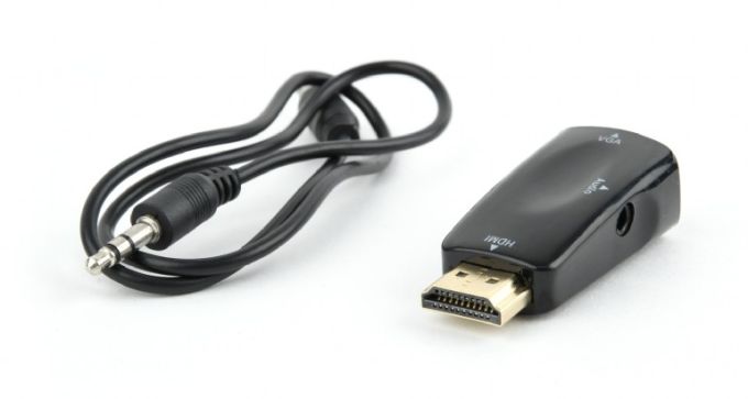Gembird HDMI-VGA és audio adapter, fekete (AB-HDMI-VGA-02)