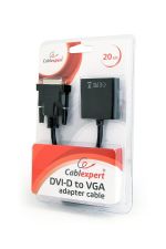 Gembird DVI-D VGA adapter kábel, fekete, buborékfóliában, Gembird DVI-D to VGA adapter cable, black, blister, c7479778, AB-DVID-VGAF-01, Gembird DVI-D VGA adapter fekete kábel, Átalakító, adapter (hálózati termékeken kívül)