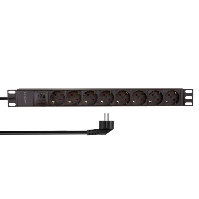Logilink 19" PDU 8-utas, túlfeszültség-védelemmel